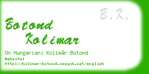 botond kolimar business card