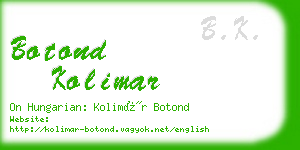 botond kolimar business card